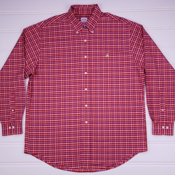 Brooks Brothers Large Shirt Logo Multicolor Checke - Picture 2 of 8